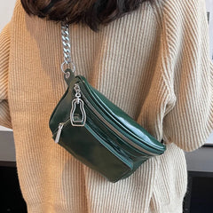 Leather Waist Bag Women High Fanny Pack Female Chest Bags Belt Bag