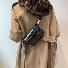 Leather Waist Bag Women High Fanny Pack Female Chest Bags Belt Bag