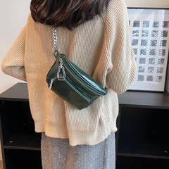 Leather Waist Bag Women High Fanny Pack Female Chest Bags Belt Bag