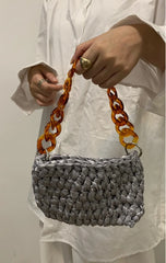 Acrylic Chain Crossbody Bag Flap Handbag for Women