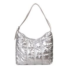Winter Quilted Padding Women's Space Shoulder Bag Plaid Crossbody Bag