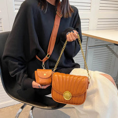 2 Pc Set Crossbody Bags For Women - Long Strap Satchel Lady Tote
