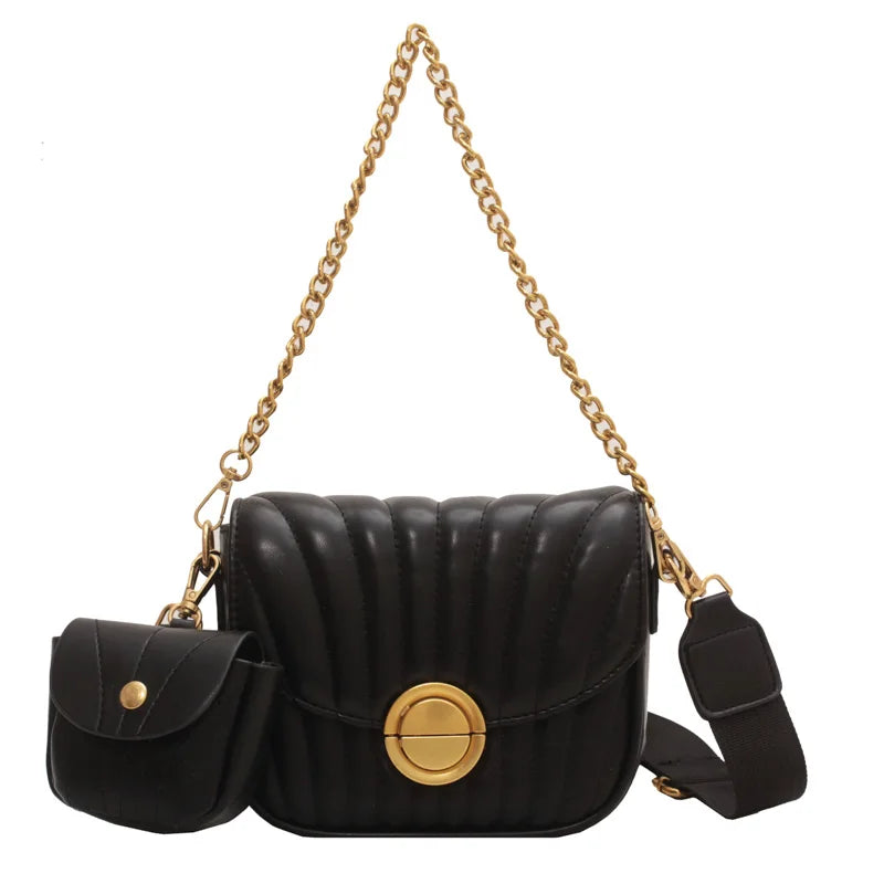 2 Pc Set Crossbody Bags For Women - Long Strap Satchel Lady Tote
