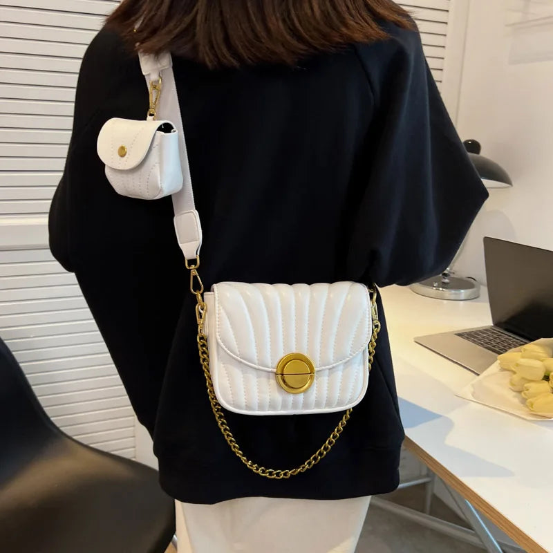 2 Pc Set Crossbody Bags For Women - Long Strap Satchel Lady Tote