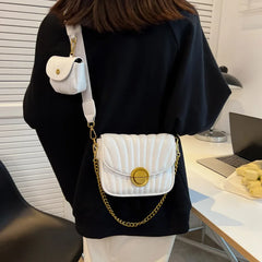 2 Pc Set Crossbody Bags For Women - Long Strap Satchel Lady Tote