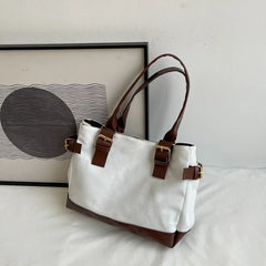 Women's Large Canvas Shopper Tote Bag