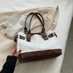 Women's Large Canvas Shopper Tote Bag