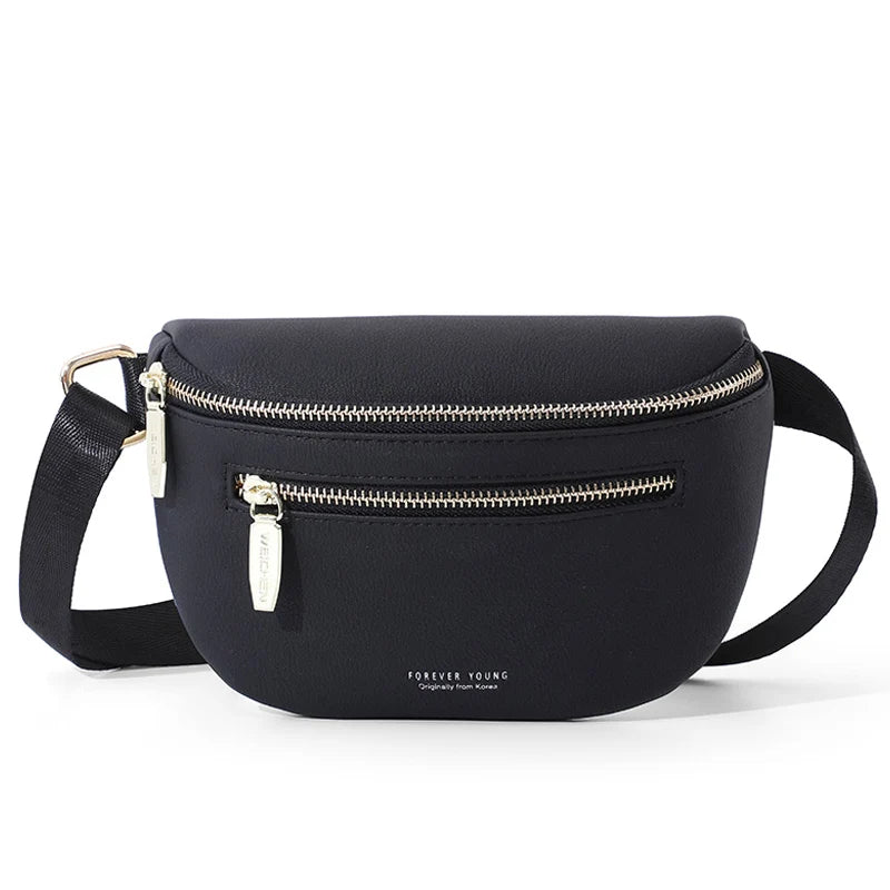Women Waist Bag Pu Leather Chest Bag Female Fanny Pack Ladies Crossbody Shoulder