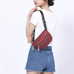 Women Waist Bag Pu Leather Chest Bag Female Fanny Pack Ladies Crossbody Shoulder