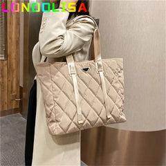 Women's Tote Bag High Nylon Handbag Autumn Winter Shoulder Bag