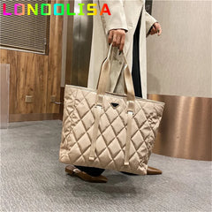Women's Tote Bag High Nylon Handbag Autumn Winter Shoulder Bag