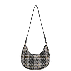 Wool Half Moon Crossbody Bag for Women