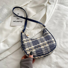 Wool Half Moon Crossbody Bag for Women