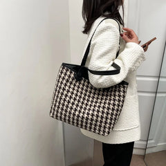 Woolen Printing Women's Shoulder Bag Handbag Large Square Winter Tote Shopping B