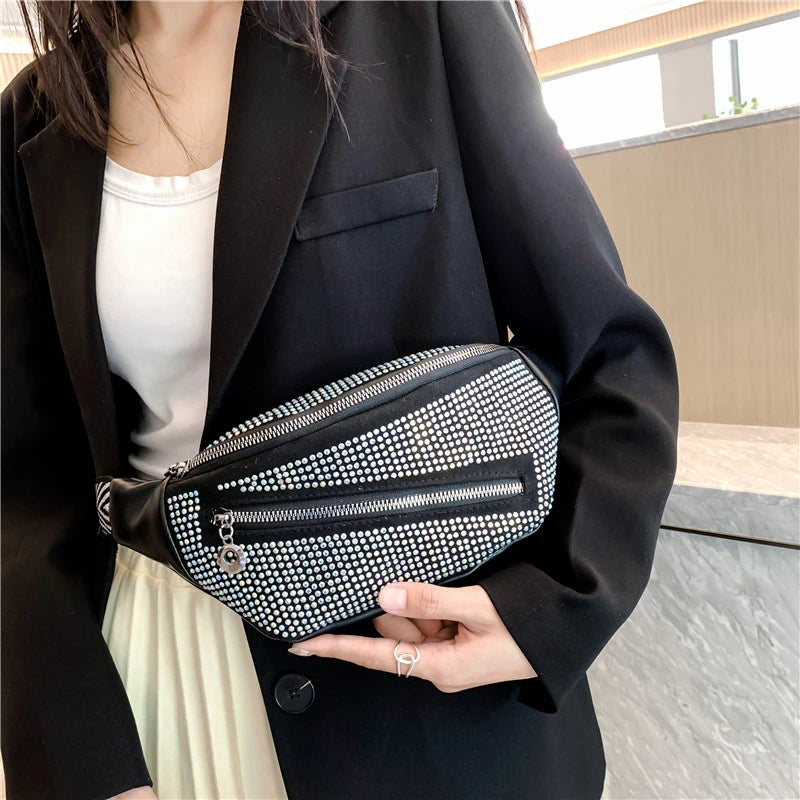 Diamond Studded Women's Fanny Pack Belt Bag