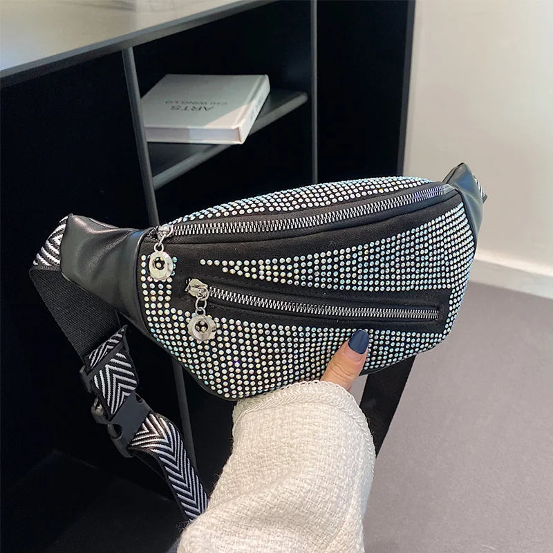 Diamond Studded Women's Fanny Pack Belt Bag