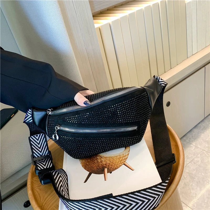 Diamond Studded Women's Fanny Pack Belt Bag