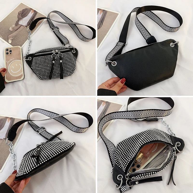 Diamond Studded Women's Fanny Pack Belt Bag