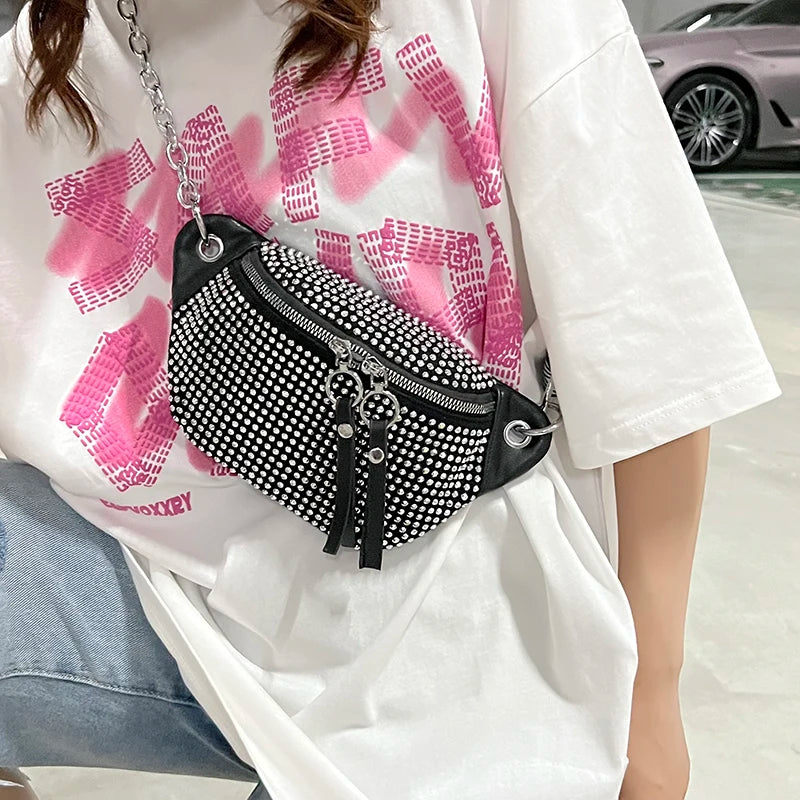 Diamond Studded Women's Fanny Pack Belt Bag