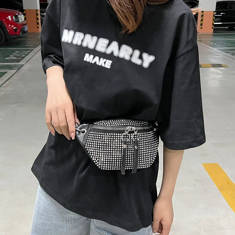 Diamond Studded Women's Fanny Pack Belt Bag