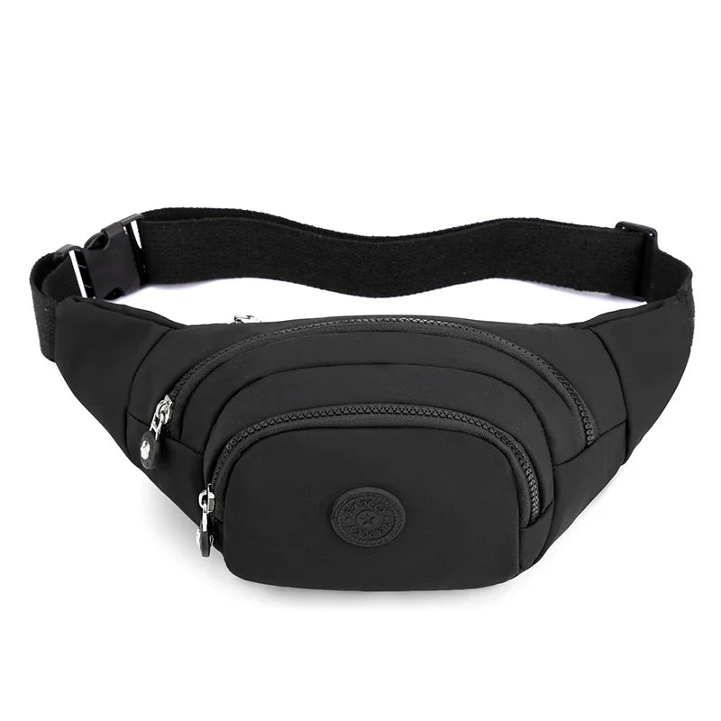 Women's Nylon Waist Pack Banana Bag Travel Shoulder Purse