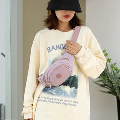 Women's Nylon Waist Pack Banana Bag Travel Shoulder Purse