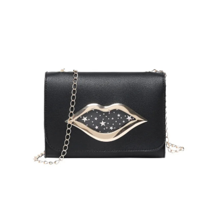 Big Lips Shoulder Bag for Women Stars Leather Change Purse Female Crossbody