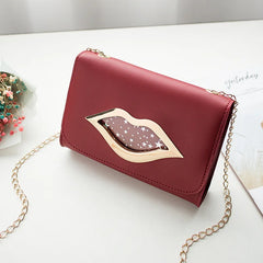 Big Lips Shoulder Bag for Women Stars Leather Change Purse Female