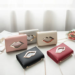 Big Lips Shoulder Bag Stars Leather Change Purse Women