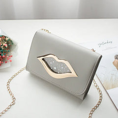Big Lips Shoulder Bag Stars Leather Change Purse Women