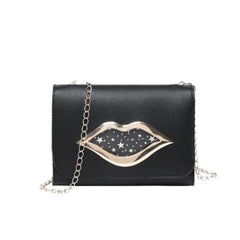 Big Lips Shoulder Bag Stars Leather Change Purse Women