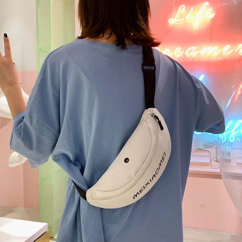 Canvas Waist Bag Lady Chest Bag Female Crossbody Bag Shoulder Bag
