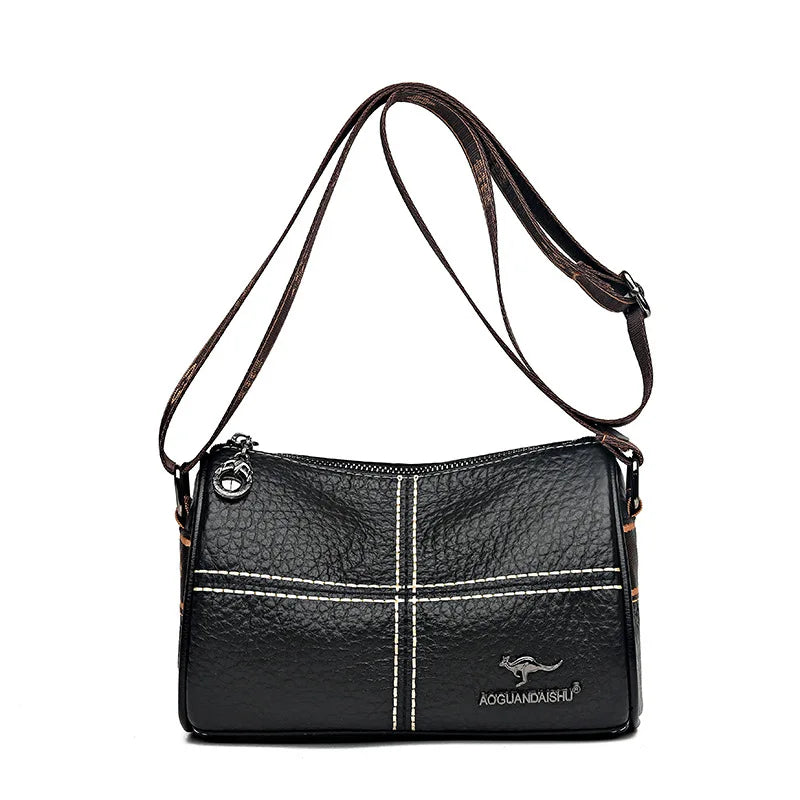 Quilted Sling Handbags Leather Pillow Tote Lady Shoulder Crossbody Bags