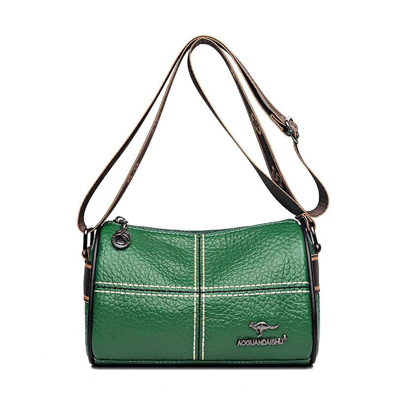 Quilted Sling Handbags Leather Pillow Tote Lady Shoulder Crossbody Bags