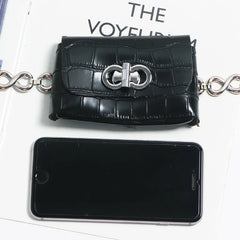 Sexy Snake Print PU Leather Mini Waist Chain Chest Bag for Women