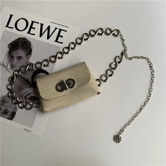 Sexy Snake Print PU Leather Mini Waist Chain Chest Bag for Women