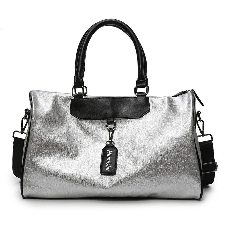 PU Leather Handbag High Crossbody Big Female For Women Silver Girl Messenger Han