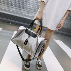 PU Leather Handbag High Crossbody Big Female For Women Silver Girl Messenger Han