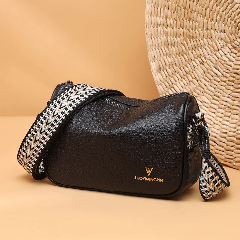 Casual Vintage Leather Sling Handbag for Women