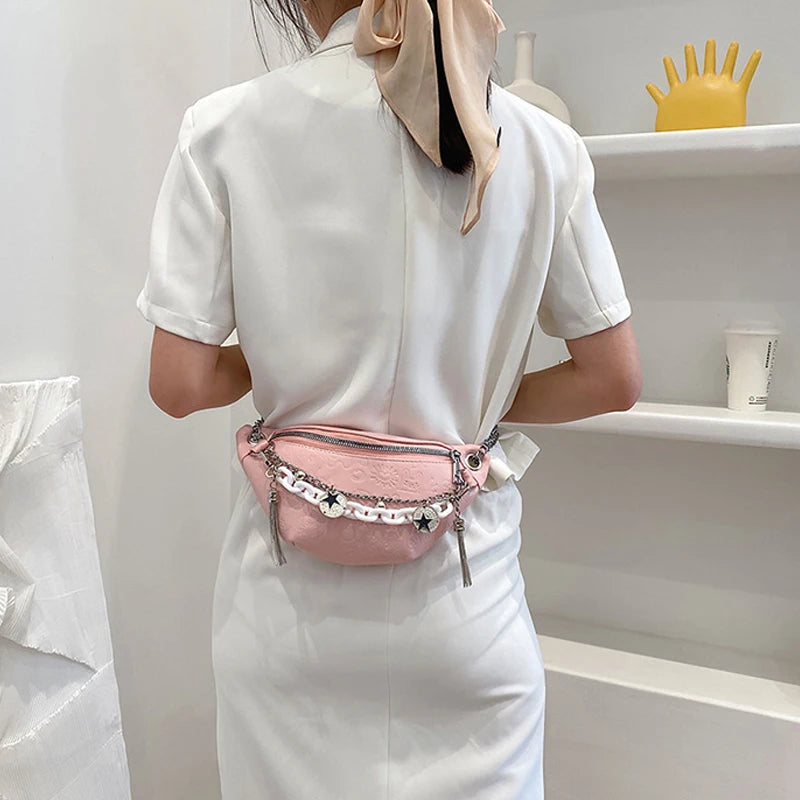 Waist Bag Female Chain Chest Bags Female Belt Bag High Messenger Bag