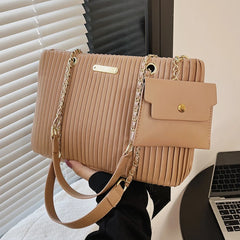 Pleated Tote Bags PU Leather Crossbody Bag for Women