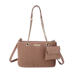 Pleated Tote Bags PU Leather Crossbody Bag for Women