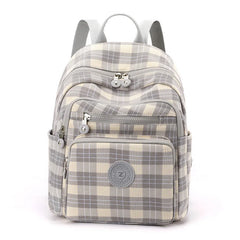 Plaid Backpack for Women England Style School Bag