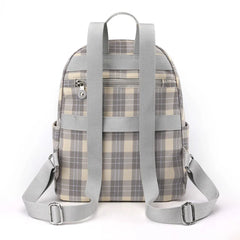 Plaid Backpack for Women England Style School Bag