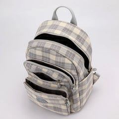 Plaid Backpack for Women England Style School Bag