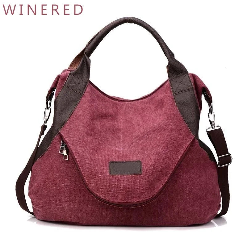 Large Capacity Canvas Leather Tote Handbag for Women