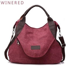 Large Capacity Canvas Leather Tote Handbag for Women