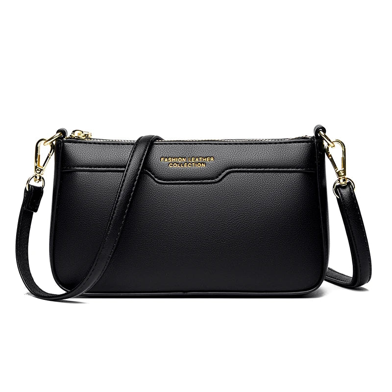 Women's Leather Crossbody Bag High Shoulder Handbag