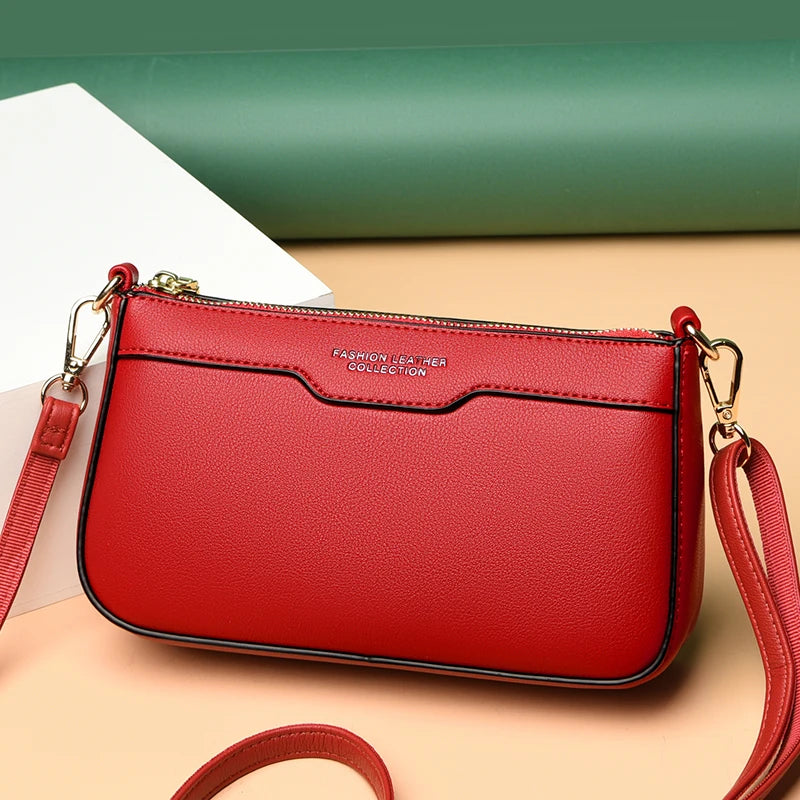 Women's Leather Crossbody Bag High Shoulder Handbag