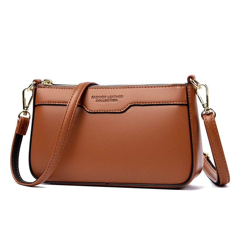 Women's Leather Crossbody Bag High Shoulder Handbag